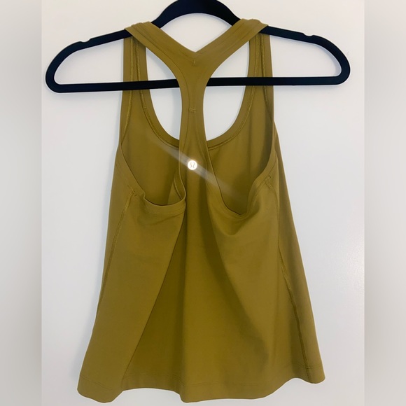 Lululemon run tight fit cool racer back shirt tank gold yellow top - Picture 5 of 5